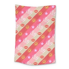 Background Desktop Pink Sun Stars Small Tapestry by Sapixe
