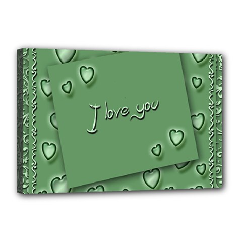 Card I Love You Heart Romantic Canvas 18  X 12  by Sapixe