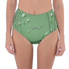 Card I Love You Heart Romantic Reversible High-waist Bikini Bottoms