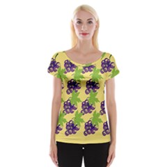 Grapes Background Sheet Leaves Cap Sleeve Tops