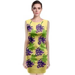 Grapes Background Sheet Leaves Sleeveless Velvet Midi Dress