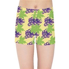 Grapes Background Sheet Leaves Kids Sports Shorts