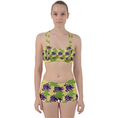 Grapes Background Sheet Leaves Women s Sports Set