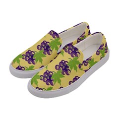 Grapes Background Sheet Leaves Women s Canvas Slip Ons