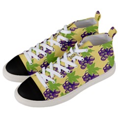 Grapes Background Sheet Leaves Men s Mid-top Canvas Sneakers by Sapixe
