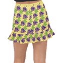 Grapes Background Sheet Leaves Fishtail Mini Chiffon Skirt View2