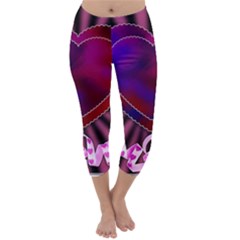 Background Texture Reason Heart Capri Winter Leggings  by Sapixe