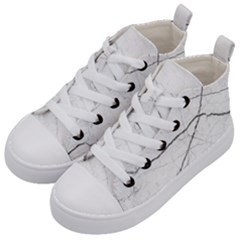 White Background Pattern Tile Kid s Mid-top Canvas Sneakers