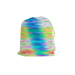 Wave Rainbow Bright Texture Drawstring Pouches (medium) 