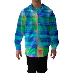 Wave Rainbow Bright Texture Hooded Windbreaker (kids) by Sapixe