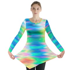 Wave Rainbow Bright Texture Long Sleeve Tunic 