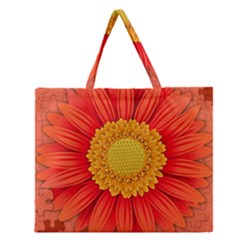 Flower Plant Petal Summer Color Zipper Large Tote Bag by Sapixe