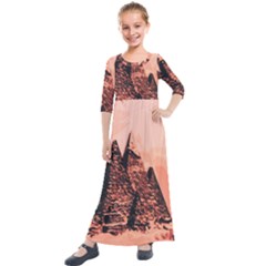 Pyramid Egypt Monumental Kids  Quarter Sleeve Maxi Dress