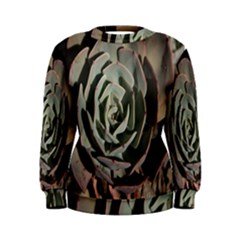 Succulent Green Pink Rosettes Women s Sweatshirt