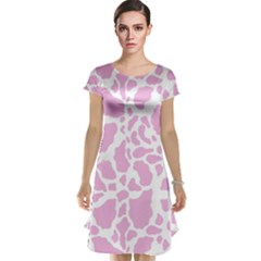 White Pink Cow Print Cap Sleeve Nightdress by LoolyElzayat
