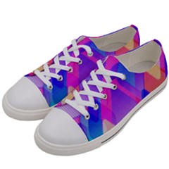 Squares Color Squares Background Women s Low Top Canvas Sneakers