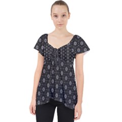 Geometric Pattern Dark Lace Front Dolly Top