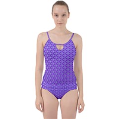 Lavender Tiles Cut Out Top Tankini Set by jumpercat