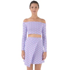 Light Tech Fruit Pattern Off Shoulder Top With Skirt Set by jumpercat