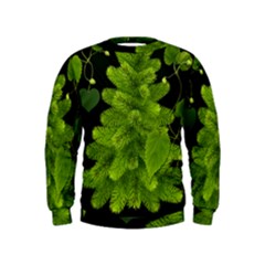 Decoration Green Black Background Kids  Sweatshirt