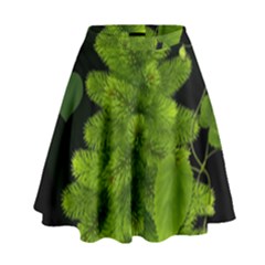Decoration Green Black Background High Waist Skirt