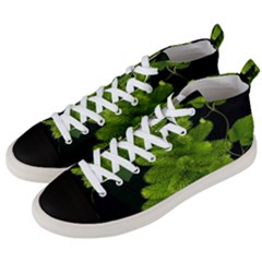 Decoration Green Black Background Men s Mid-top Canvas Sneakers by Sapixe