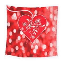 Love Romantic Greeting Celebration Square Tapestry (large)