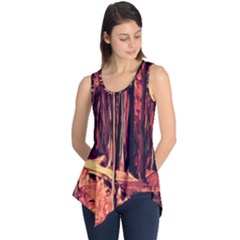 Forest Autumn Trees Trail Road Sleeveless Tunic