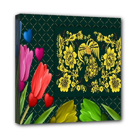 Background Reason Tulips Colors Mini Canvas 8  X 8 