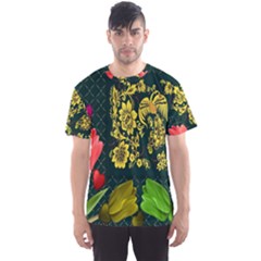 Background Reason Tulips Colors Men s Sports Mesh Tee