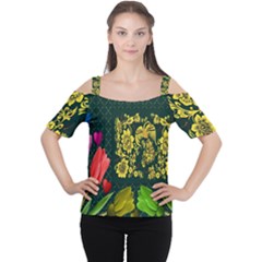 Background Reason Tulips Colors Cutout Shoulder Tee