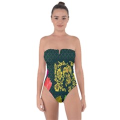 Background Reason Tulips Colors Tie Back One Piece Swimsuit