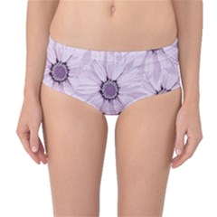 Background Desktop Flowers Lilac Mid-waist Bikini Bottoms by Sapixe