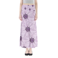 Background Desktop Flowers Lilac Full Length Maxi Skirt