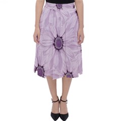 Background Desktop Flowers Lilac Folding Skater Skirt by Sapixe