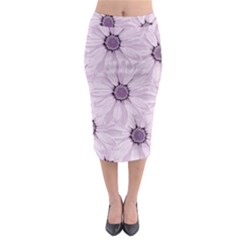 Background Desktop Flowers Lilac Midi Pencil Skirt by Sapixe