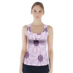 Background Desktop Flowers Lilac Racer Back Sports Top