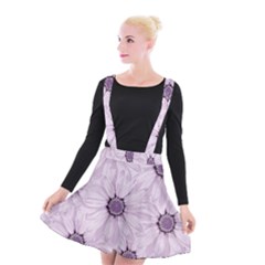 Background Desktop Flowers Lilac Suspender Skater Skirt by Sapixe