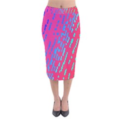 Background Desktop Mosaic Raspberry Velvet Midi Pencil Skirt