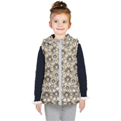 Background Flowers Kid s Hooded Puffer Vest by Sapixe