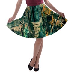 Porch Door Stairs House A-line Skater Skirt