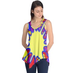 Embroidery Dab Color Spray Sleeveless Tunic