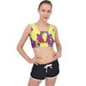 Embroidery Dab Color Spray V-Back Sports Bra View1