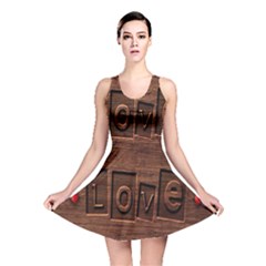 Background Romantic Love Wood Reversible Skater Dress