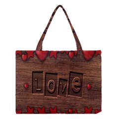 Background Romantic Love Wood Medium Tote Bag