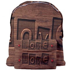 Background Romantic Love Wood Giant Full Print Backpack by Sapixe