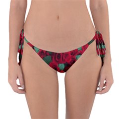 Floral Flower Pattern Art Roses Reversible Bikini Bottom