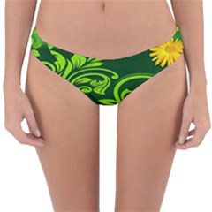 Background Texture Green Leaves Reversible Hipster Bikini Bottoms