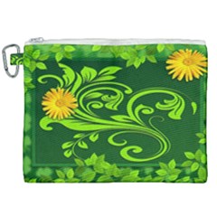 Background Texture Green Leaves Canvas Cosmetic Bag (xxl)