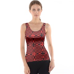 Abstract Background Red Black Tank Top